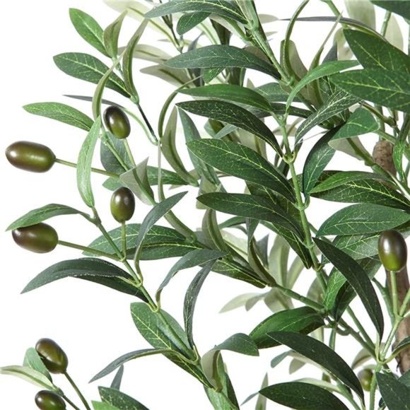 4FT Artificial Olive Tree with Planter – Lifelike Silk  Artificial Olive Tree 4ft Tall Plant, Faux Olive Tree Topiary Silk Tree,Set of 1
